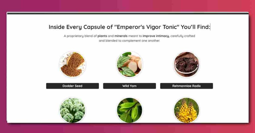 Emperor's Vigor Tonic Ingredients