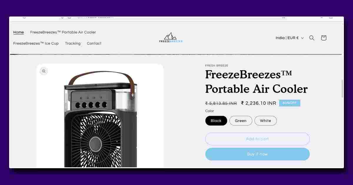 FreezeBreezes™ Portable Air Cooler