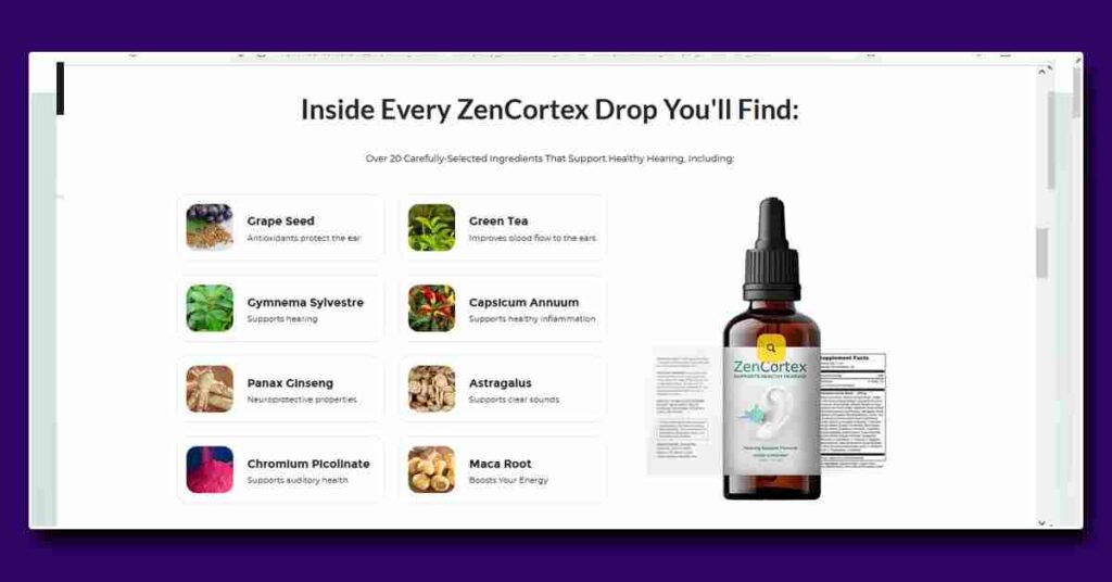 ZenCortex Ingredients
