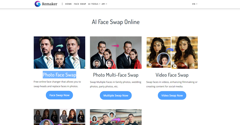 remaker ai face swap free